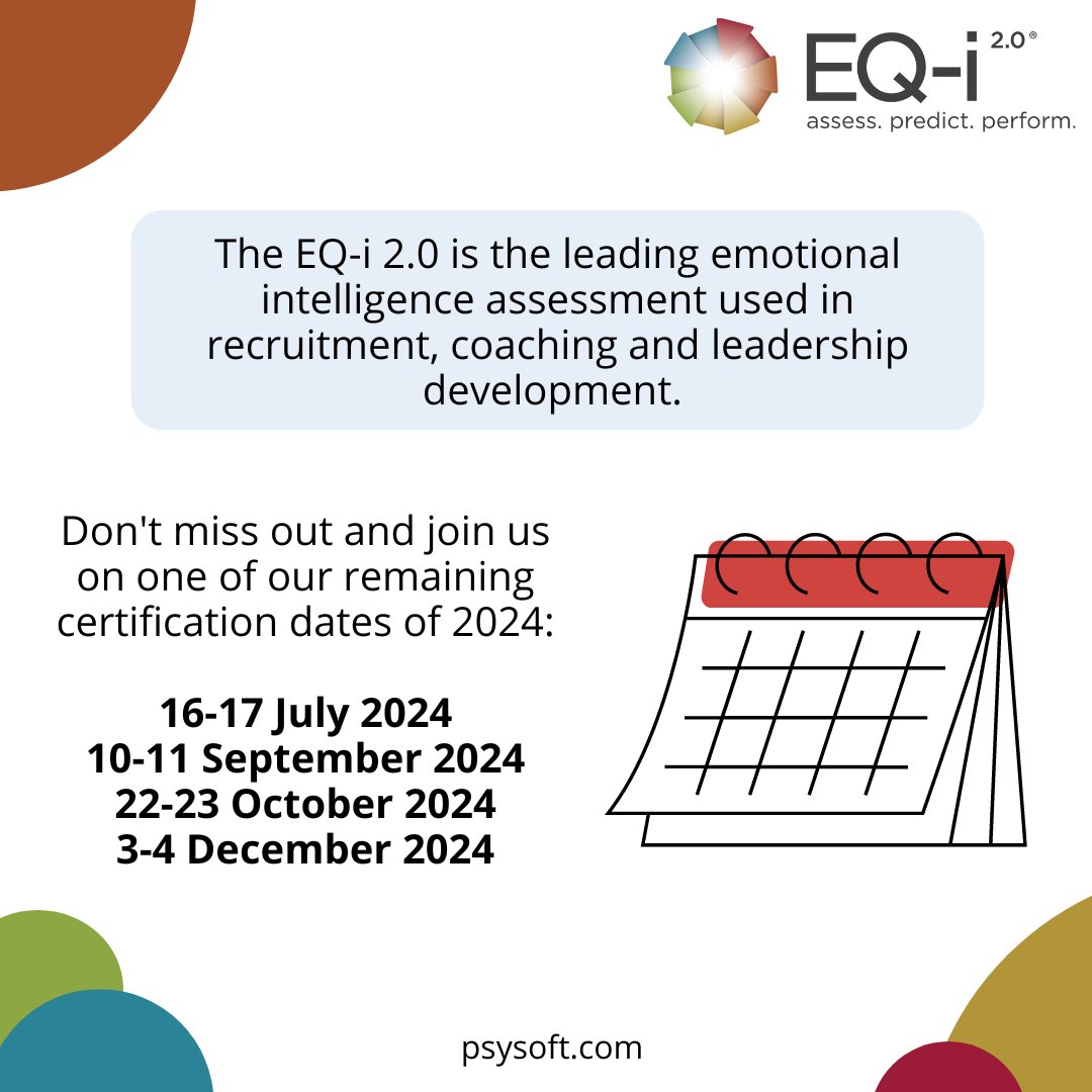 Want to add a reliable and valid measure of emotional intelligence to your toolkit?

Book on to one of our upcoming 2024 training dates: psysoft.com/psysoft-traini…

Find out more: psysoft.com/eq-i-2-0-train…

#emotionalintelligence #training #recruitment #development