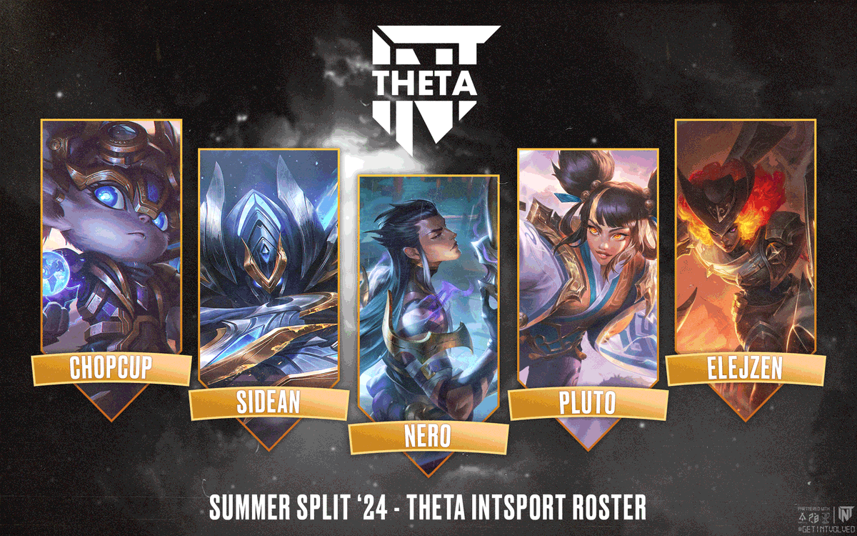 Nach unserem Main-Roster sowie das von Omega, sind wir euch noch 3 weitere schuldig! 🫡 

We present you: Theta intSport 💪

Top: <a href="/Chopcup3/">Chopcup</a> ↔️🔥
Jungle: <a href="/Sidean_/">Sidean</a> 
Mid: <a href="/lol_Ner0/">Nero</a> 
ADC: <a href="/plutotheracer/">pluto</a> 🆕🔥
Sup: <a href="/Elejzen1/">Elejzen</a> 🆕🔥

#getINTvolved