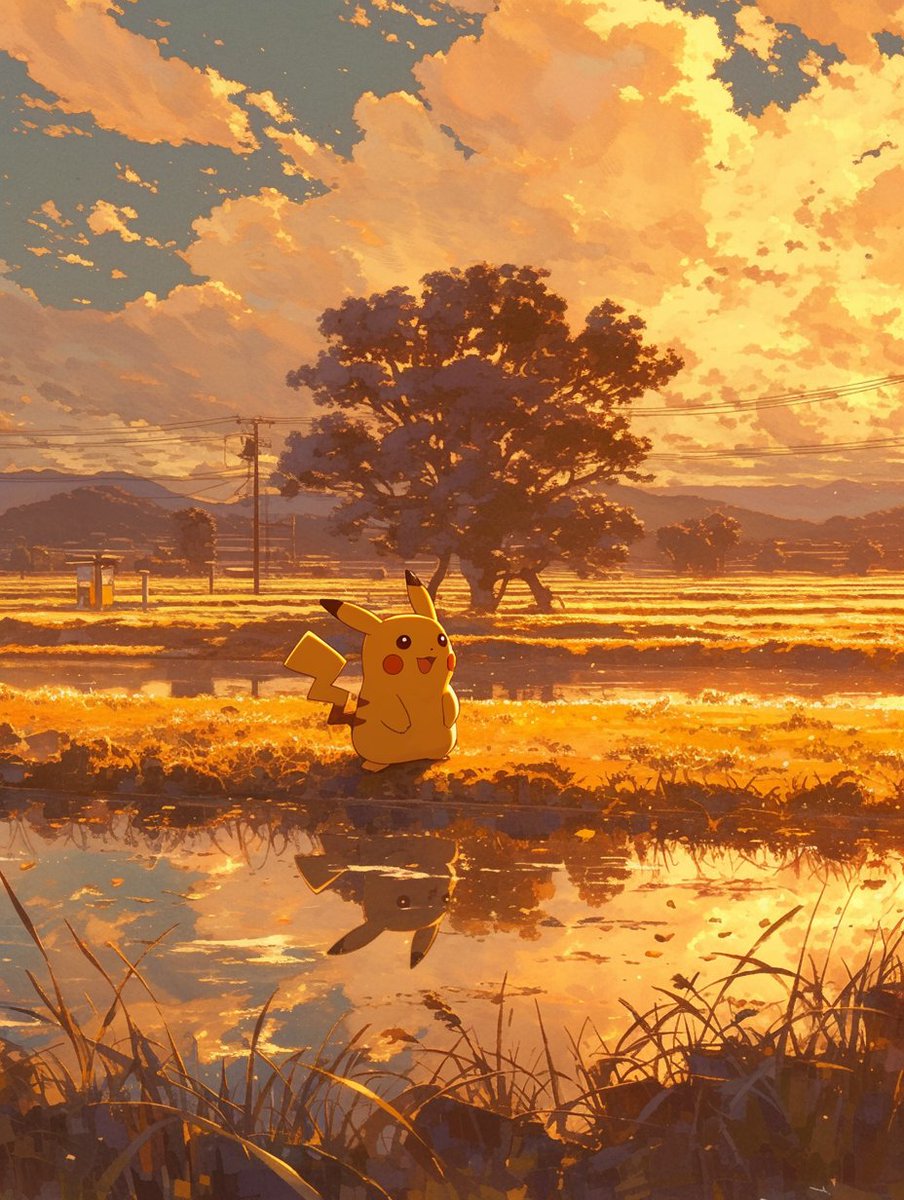 Pikachu in the countryside