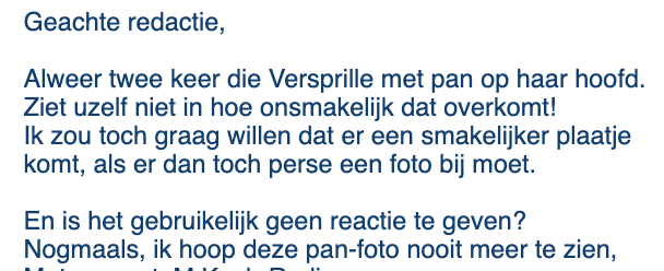 Throwback naar fav lezerbrieven ooit