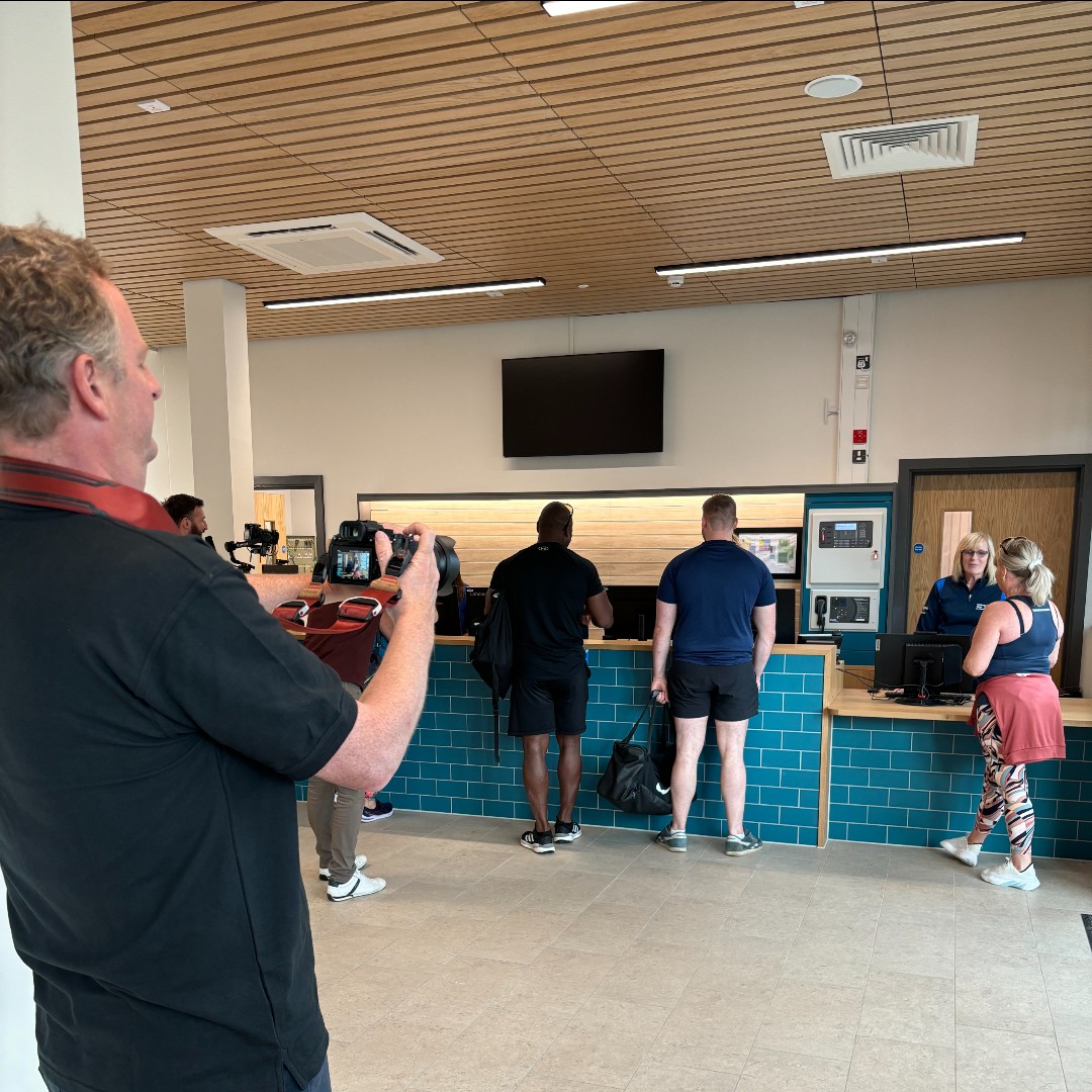 medway_council's tweet photo. Take a look behind the scenes as we filmed a new video for the new Cozenton Park Sports Centre ahead of it’s opening on Wednesday, 17 July! 👀
 
Find out more about the facilities available at your brand-new sports centre – https://t.co/YdbpeTdKUL
 
#ItsNearlyTime https://t.co/BPINjXJOiN