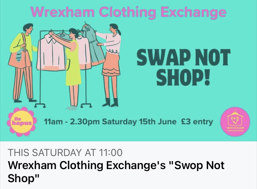 Come and swap your clothes this Saturday!

#wrexham <a href="/wrexham/">Wrexham.com</a>