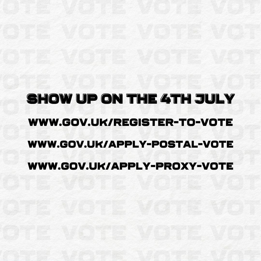 PSA: The deadline to register to vote is only one week away 🚨 

Here are all the dates you need to know to be able to vote in the upcoming #GeneralElection ⬇️