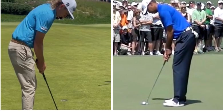 bsheridangolf's tweet photo. Putting set up. Shoulders and feet square to target line. Arms relaxed and knees slightly flexed. 

#tigerwoods #CameronSmith #putting #puttingsetup https://t.co/InbHrHOP6H