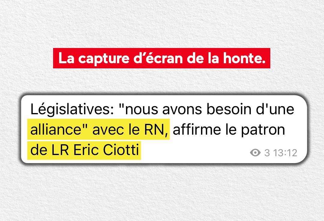 ChristopheBechu's tweet photo. Les alliances de la honte ! 

A l'heure où des alliances contre-nature se nouent à droite comme à gauche, interrogeons-nous sur l’essentiel. 

Où est passé mon ancien parti ? Où est passée la droite républicaine  ? Où sont passées les lignes rouges de mon ancienne famille politique, ses valeurs et son honneur ? Où sont les Gaullistes, les Chiraquiens et les Sarkozystes ? Aujourd'hui, je regarde un parti qui n’est pas ma droite ! Aujourd'hui, je regarde des Républicains qui ne sont plus la droite. À Angers et tout au long de mon engagement politique j’ai toujours lutté contre les extrêmes, en réunissant une majorité large, unie et profondément républicaine. Je ne peux pas assister à une telle compromission sans m'exprimer.

Malheureusement l'ancienne gauche de gouvernement ne vaut pas mieux. À l'heure où la NUPES renaît de ses cendres sous respirateur artificiel, je me demande où est passée la gauche ? Est-ce la gauche de Rocard et de Jospin qui tolère les pires dérapages de Mélenchon ? Est-ce cette gauche qui se compromet avec les Insoumis, leur antisémitisme décomplexé et leurs sorties ignominieuses qui n'ont plus rien à envier au FN de Jean-Marie Le Pen ? Le silence sourd des sociaux-démocrates face à ce reniement me glace. 

La seule question à se poser les 30 juin et 7 juillet est de savoir à qui l’on souhaite confier les rênes de la France ? À Bardella et Marine Le Pen ? À Mélenchon ou son hologramme ? 

Nous, nous construisons une nouvelle majorité ! Une majorité de ceux qui aiment notre pays. Une majorité composée de tous ceux qui ne font pas le pari du chaos dans la rue, à l’Assemblée nationale et dans la pays tout entier.