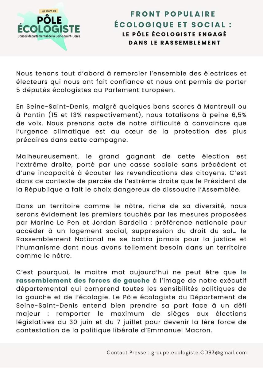 Pôle écologiste de la Seine-Saint-Denis tweet media