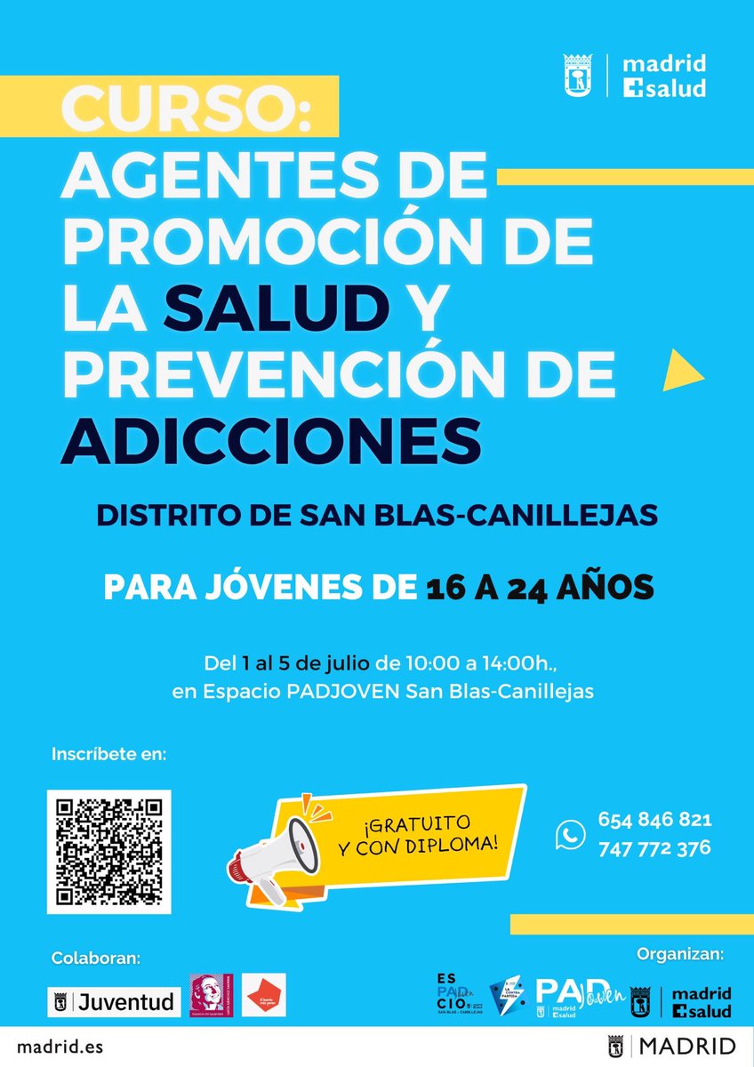 👀‼️ Desde el espacio PAD Joven de San Blas lanzan este interesante curso 

🙌🏼 ¡Anímate y participa!