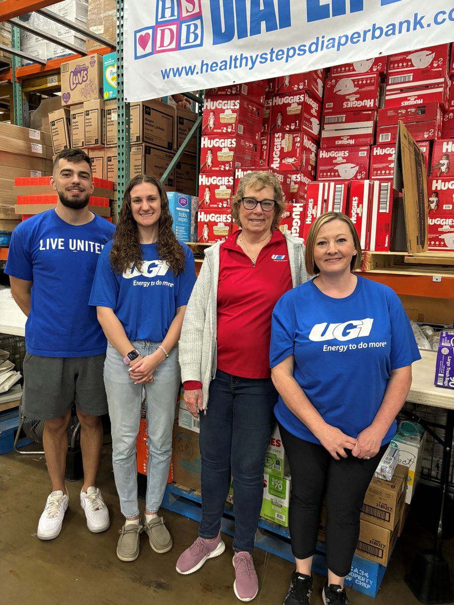 UGI_Utilities's tweet photo. UGI Utilities employees recently helped to pack diapers and menstrual products for Healthy Steps Diaper Bank in Harrisburg. Healthy Steps partners with local non-profit organizations who then provide these items free of charge to participants of their programs. https://t.co/28MUQ8XSYC