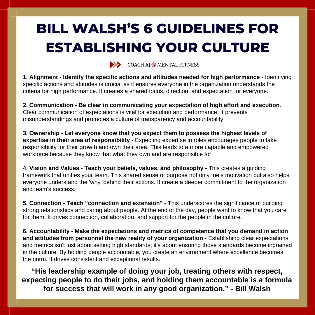 Bill Walsh said, "The culture precedes positive results...Champions behave like champions before they’re champions; they have a winning standard of performance."

Success takes time, patience, and fortitude.

Your culture doesn't change overnight.

It changes when you establish a