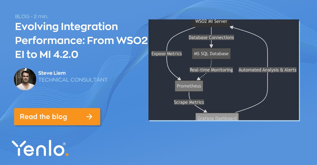 Facing integration performance issues? Steve Liem's blog at <a href="/Yenlo/">netDujin Ayitoro</a> covers <a href="/WSO2/">WSO2</a> EI 6.5.0 to MI 4.2.0 transition, with faster startup, #Prometheus &amp; #JMX monitoring, and easy #Docker setup.

Read more: bit.ly/3Vmq0qW

#Integration #Performance #WSO2 #MicroIntegrator