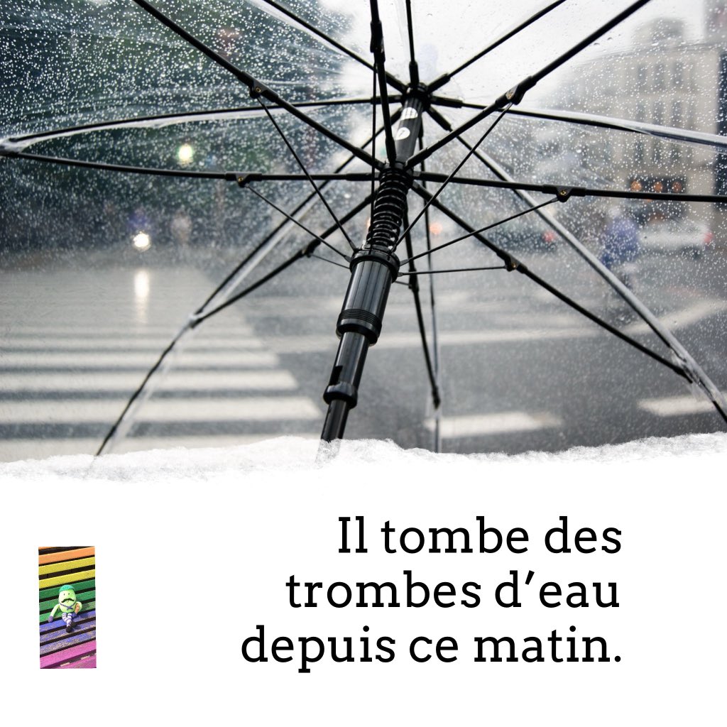 L’expression du jour d’Alphonse tALK

des trombes d’eau

[ de tʀɔ̃b do ]

a downpour

Follow me for more French tips and exercises !

#expressions #oneaday