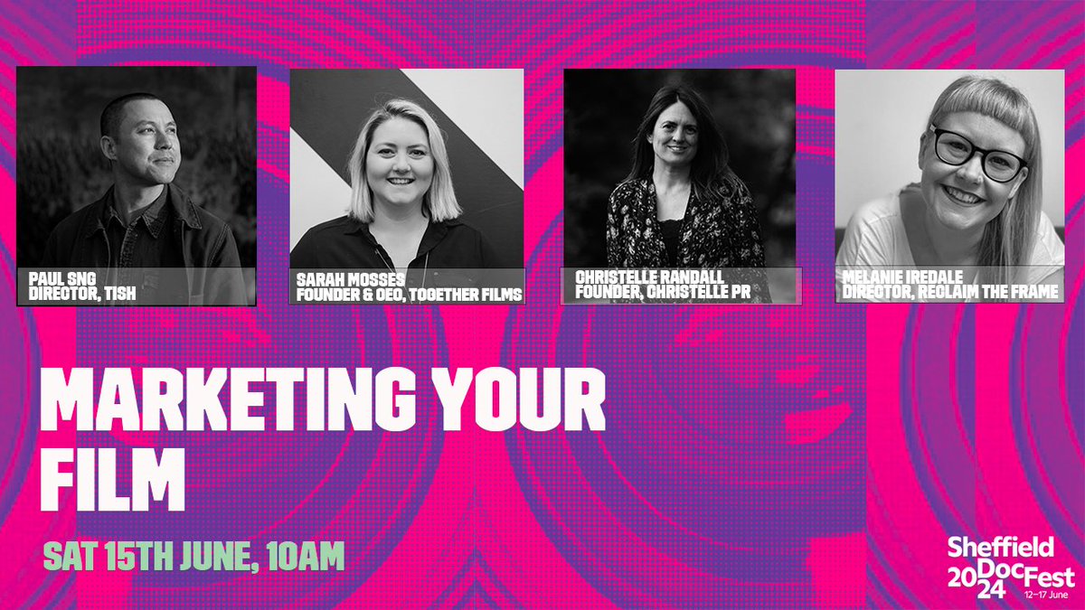 For those attending <a href="/sheffdocfest/">Sheffield DocFest</a> - please join us on Sat morning for a panel on Marketing Your Film. I'll be joined by friends <a href="/missrandallc/">Christelle Randall</a> &amp; @paulsng, hosted by the brilliant @Melanie_Iredale. We will cover #publicity, #awards, #marketing materials, #outreach, and more!