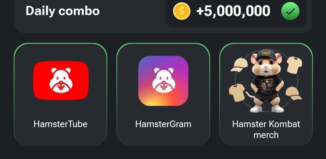 HamsterComb0's tweet photo. Today Hamster combo cards 5M Coins 🚨 

#hamster #hamsterkombat https://t.co/F674ujpntX