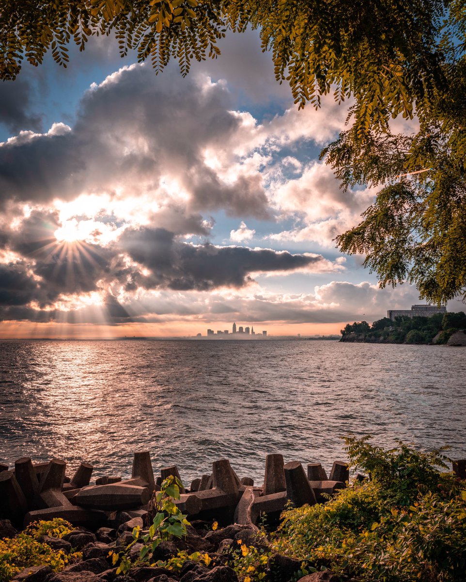 Tuesday’s Sunrise over Cleveland, OH from Lakewood Park