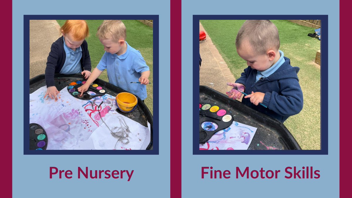 Continuing to explore water colour paints, the end of the week children developed their fine motor skills, painting their hands with brushes and then using walking fingers to create fingerprints on paper. #eyfs