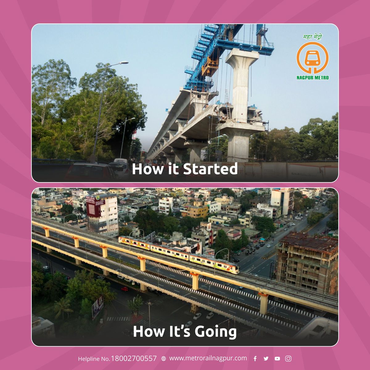 MetroRailNagpur's tweet image. #throwbackpic
#Throwback to the #transformation of #NagpurMetro from #blueprint to the backbone of the city!

#NagpurMetro #UrbanTransformation #SustainableTransport #CityBackbone #SmartCity #MaziMetro #CityPride #Nagpur #TravelSmart #BestPublicTransport