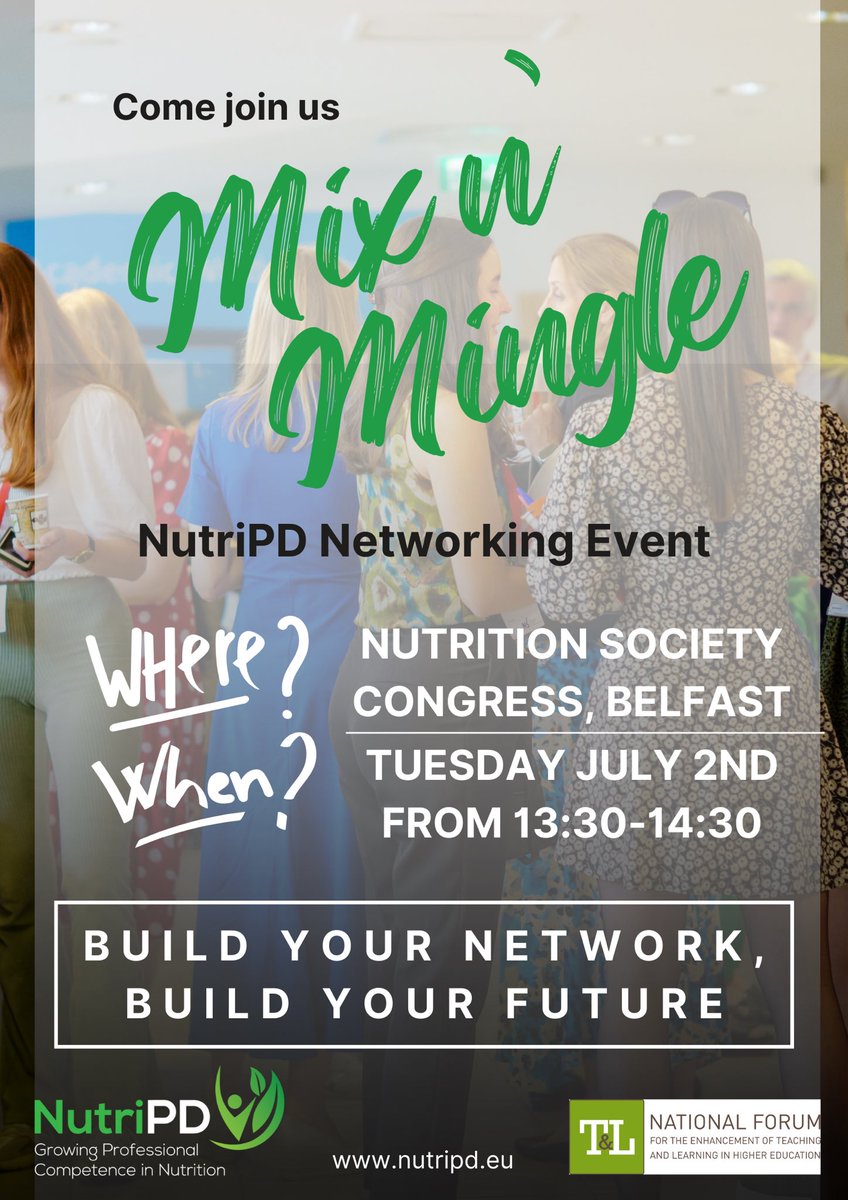 NutriPD- Growing Professional Competence (@nutripdatu) on Twitter photo #NutriPD are delighted to be supporting this year’s <a href="/NutritionSoc/">Nutrition Society</a> Congress in Belfast July 2-5!
We will be hosting a #NetworkingEvent on Tues 2nd during lunch - come along to have some fun, meet old friends and make new connections!! 😁
#nutritionprofession #makingconnections #NutriPD are delighted to be supporting this year’s <a href="/NutritionSoc/">Nutrition Society</a> Congress in Belfast July 2-5!
We will be hosting a #NetworkingEvent on Tues 2nd during lunch - come along to have some fun, meet old friends and make new connections!! 😁
#nutritionprofession #makingconnections