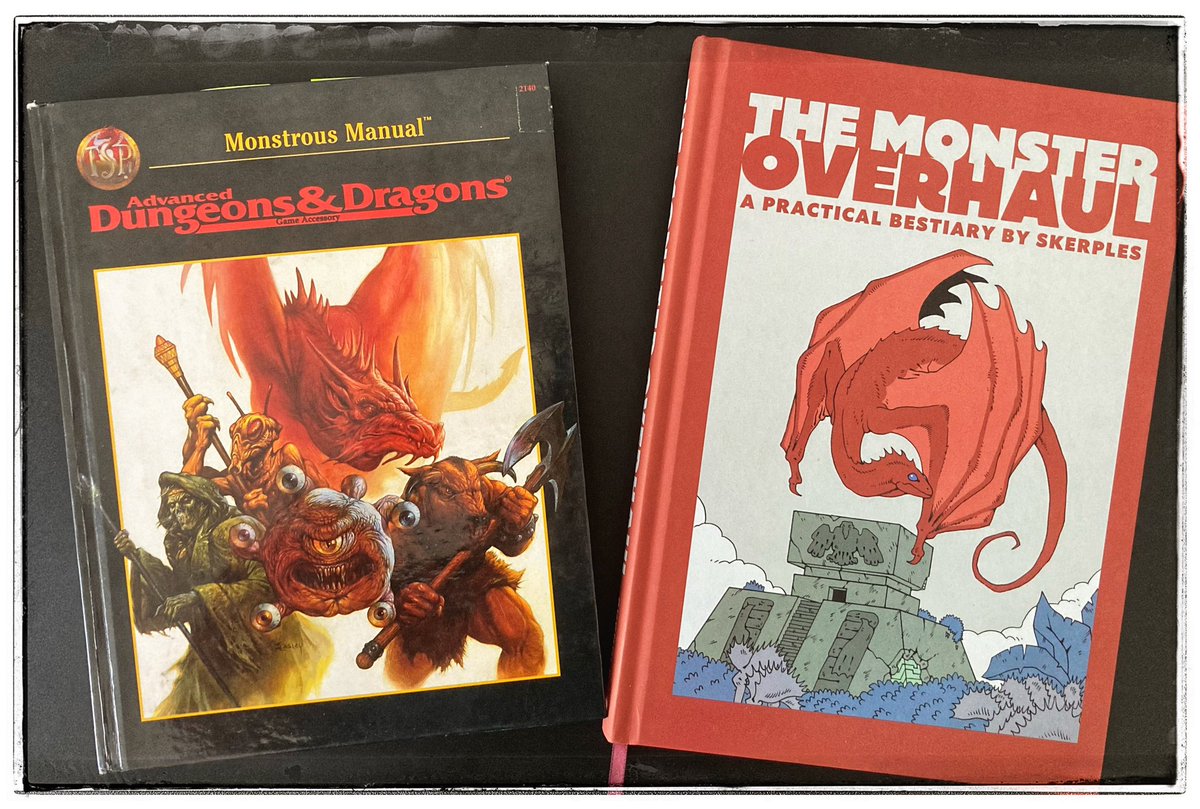 GreenDragonDM's tweet photo. Each of these books is a masterpiece of its own. One already took the test of time successfully. I'll see about the other one.
#DnD #Monsters #TSR #skerples https://t.co/yginI8q0vc