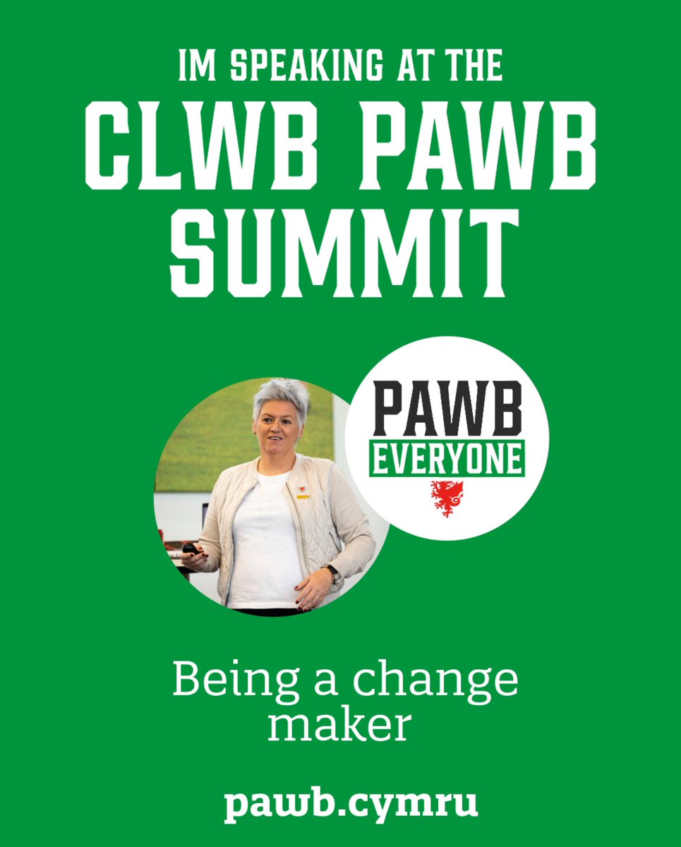I’m speaking at the <a href="/FAWales/">FA WALES</a> Clwb PAWB Summit which provides an opportunity for participants to develop their understanding of Equality, Diversity and Inclusion &amp; connect with others who are passionate about driving change in football.
Register at: pawb.cymru/clwbpawbsummit/ #PAWB
