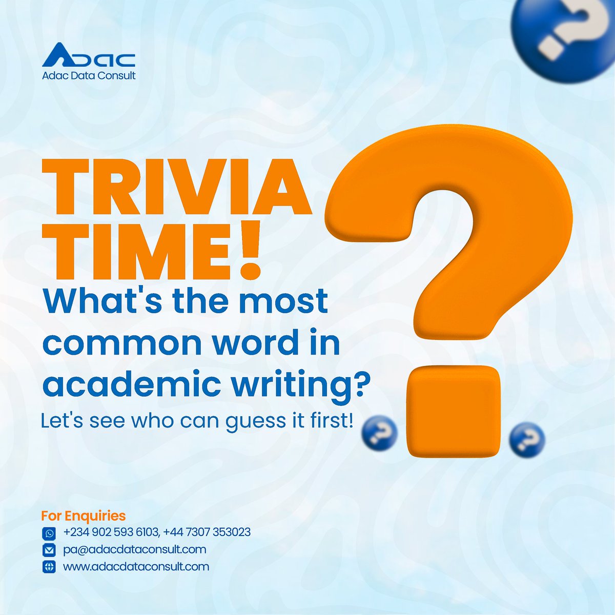 What's the most common word in academic writing?
Let us know in the comment section
#trivia #challenge #Academic