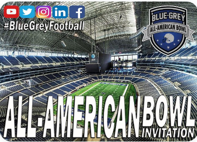 JacksonBlanch07's tweet photo. Thank you @BlueGreyFB for the official invite to the All-American Bowl. I'm honored for the opportunity to showcase my skills on the national stage. @SeanCeglinsky #bluegreyFB https://t.co/3z8uxVQ2kh