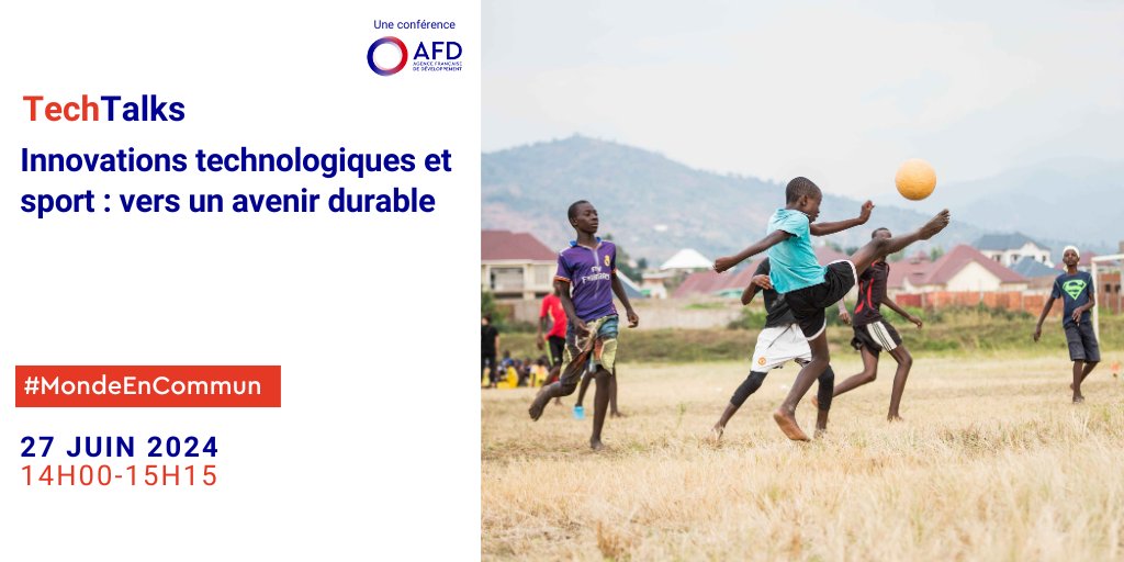 #ConfAFD |🌐Comment l’IA et les #innovations technologiques peuvent-elles renforcer les initiatives sportives pour accélérer l'atteinte des ODD ? 

📅Pour y répondre, RDV le 27/06 pour un TechTalk autour de ces enjeux.

↪️Inscriptions : bit.ly/4aOkOSs