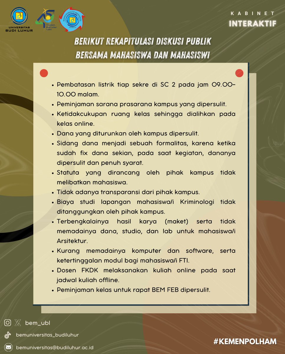BEM Univ Budi Luhur tweet media