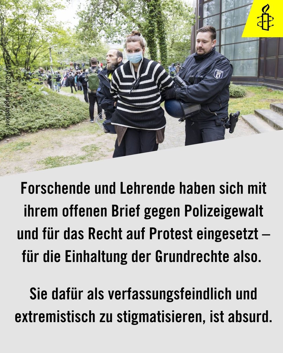 Skandalös! Bildungsministerium wollte Fördermittel für Wissenschaftler*innen streichen, die offenen Brief gegen Räumung des Protestcamps an der #FUBerlin unterzeichnet hatten.

Das ist zum Glück nicht möglich, aber so schon ein gefährlicher Angriff auf Wissenschaftsfreiheit!