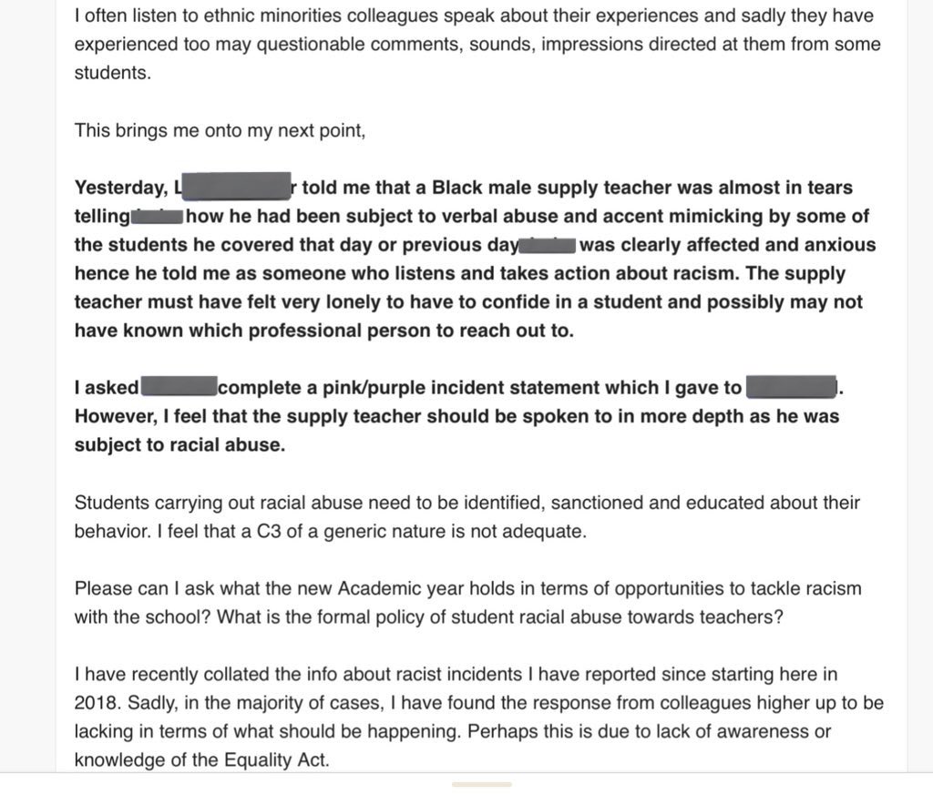 endeducbullying's tweet image. Racism &amp;amp; sexism are rife in #activelearningtrust I made myself a victim by speaking out on my black colleagues behalf. I’m the wife of a Nigerian man &amp;amp; I would experience inappropriate jokes from students. The Trust had no policy for this &amp;amp; often incorrectly logged racism as C3