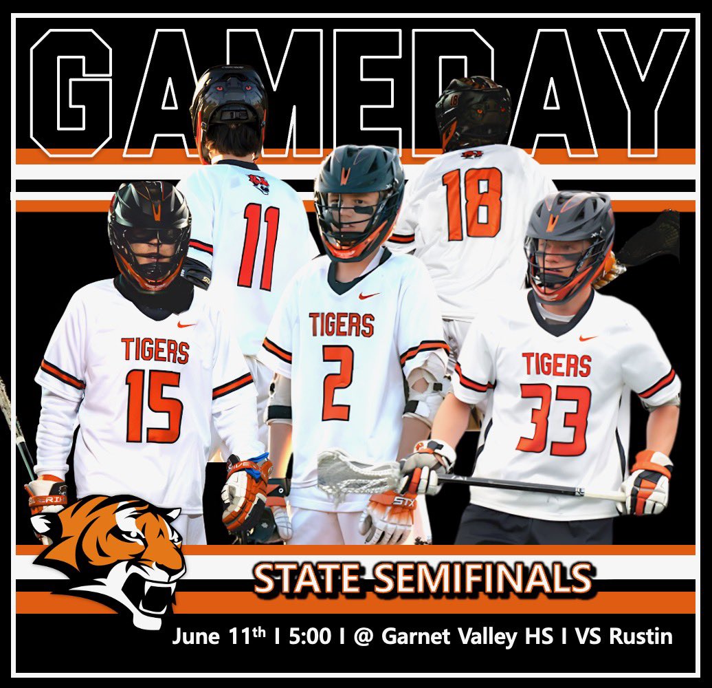 Big game tonight against Rustin - 5pm at Garnet.  Come out and support the boys #Tigerpride