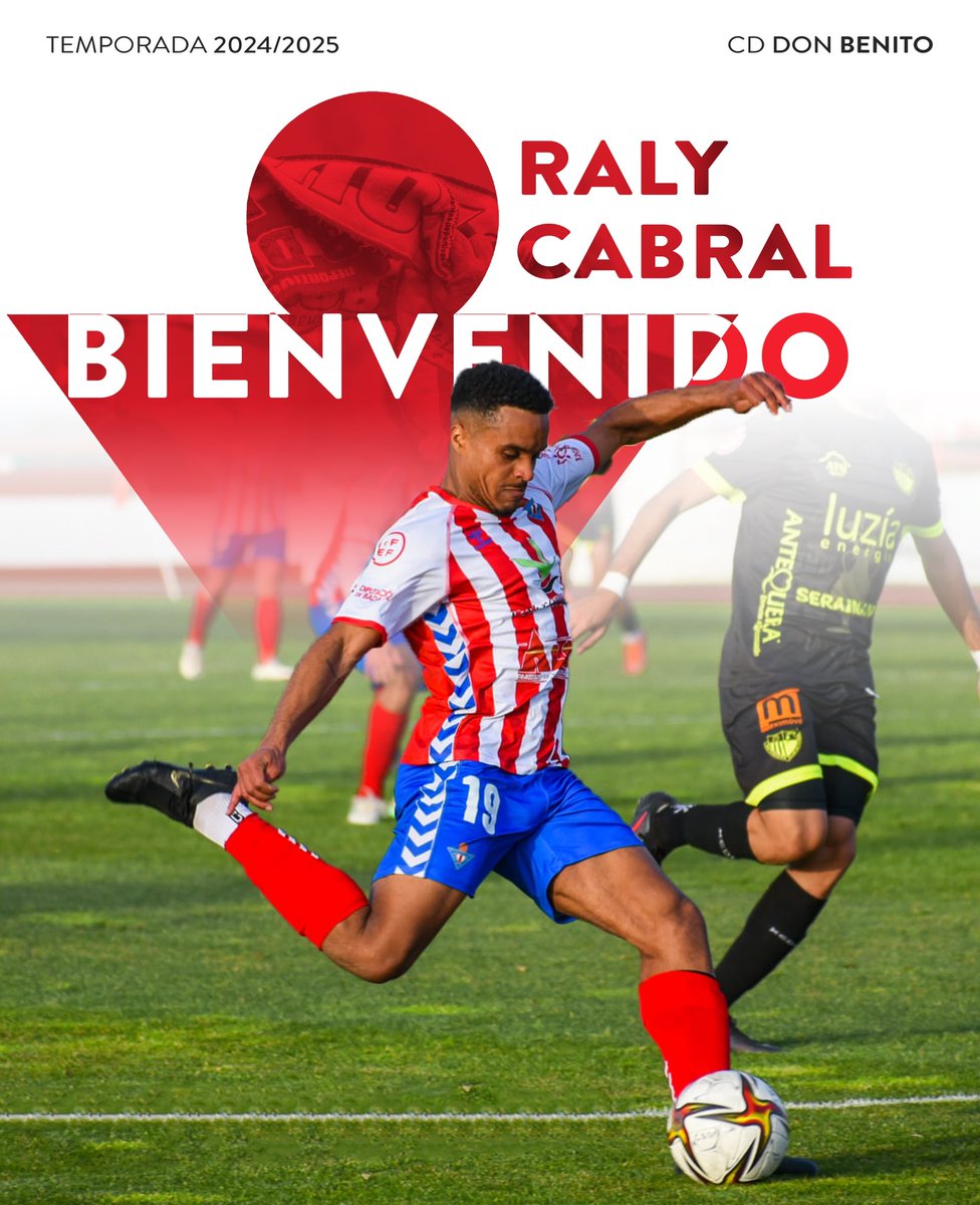 🔴 #OFICIAL | Raly Cabral regresa al #CDDonBenito.

🚀 El atacante de 27 años, procedente del <a href="/ArandinaCF/">Arandina C.F.</a>, vistió la camiseta rojiblanca durante la temporada 2021/22.

🤩 ¡Bienvenido de nuevo a tu casa, <a href="/RalyCabral_97/">Raly Cabral</a>!  🏡