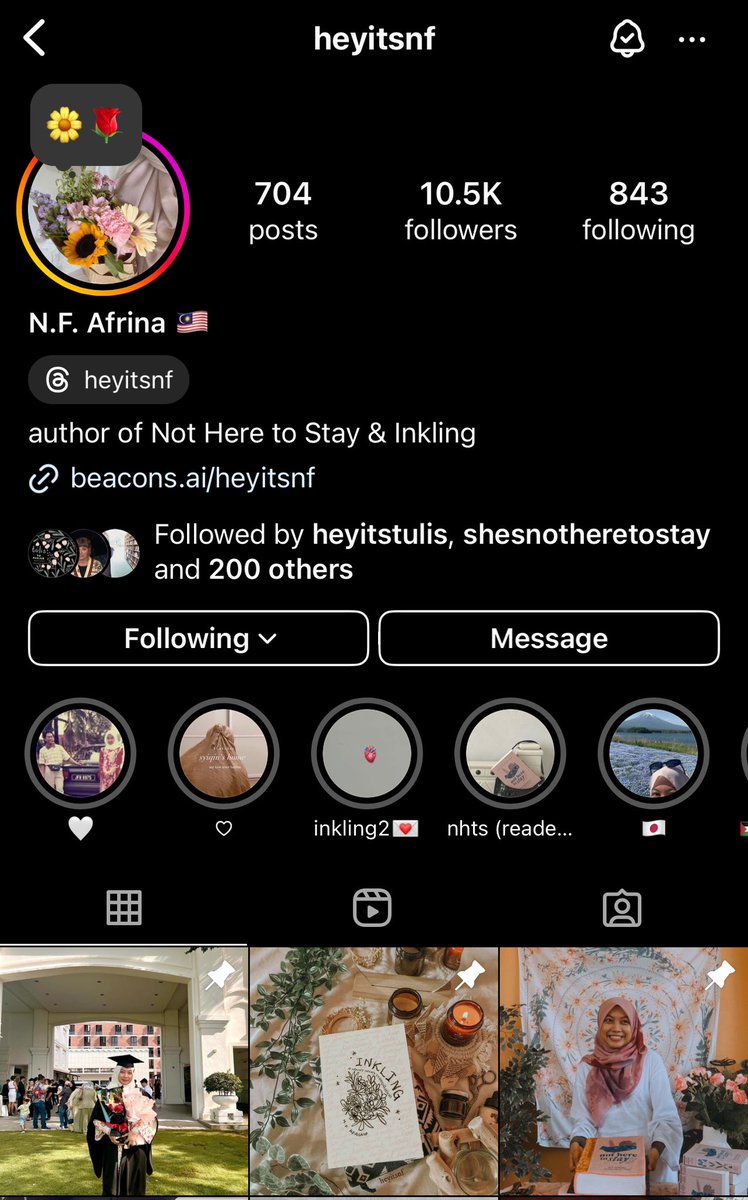 heyitsnf's tweet image. p.s. I will be publishing my 3rd book later this year in sya Allah so in case you're interested to follow this journey, here is my Tiktok &amp;amp; Instagram

🌹 Tiktok: tiktok.com/@nfafrina_?_t=…

♥️ Ig: instagram.com/heyitsnf