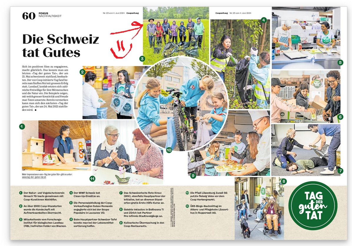 Hat sich in jeder Beziehung gelohnt, kürzlich paar Stunden bei feuchtfröhlichem Wetter <a href="/fiblorg/">FiBL</a> für unseren Pächter und den "Tag der guten Tat" von <a href="/coop_ch/">coop_ch</a> Blacken zu stechen