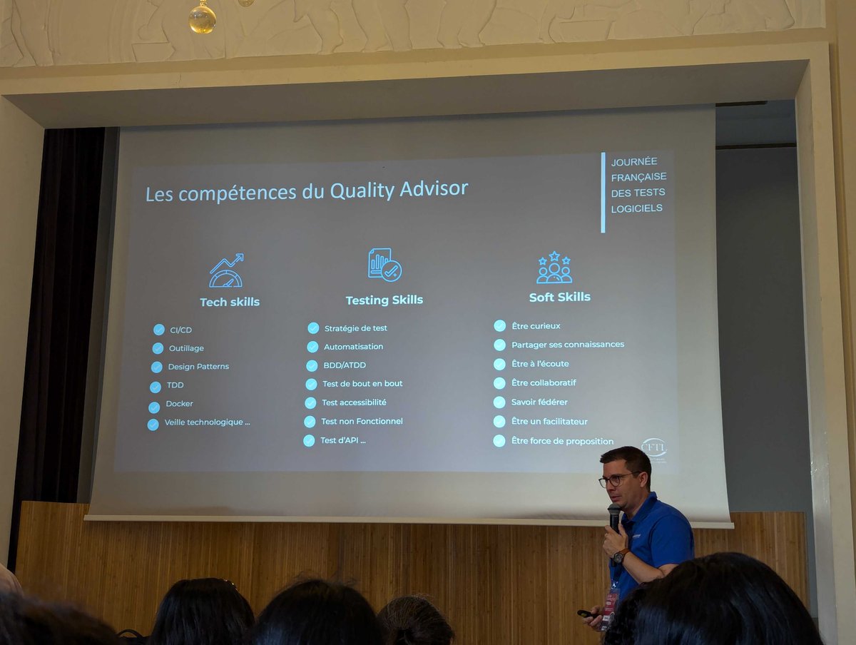 DeezerDevs's tweet photo. 📸 Deezer's QA team is attending the #JFTL today in Paris!
This year's conference is all about the evolution of the tester's role, which becomes more and more cross-sectoral and multi-skilled, and involves both AI and modeling.
#JFTL2024 #SoftwareTesting https://t.co/oVbtUZZmNt