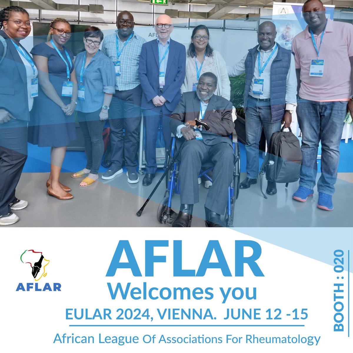 RheumAFLAR's tweet photo. Join us at the EULAR Conference from June 12-15, 2024! Visit AFLAR's booth, no. 020 to discover the latest in rheumatology research, connect with experts, and learn about our special interest groups. Don't miss out! #EULAR2024 #AFLAR #RheumatologyInnovation https://t.co/2bVW9PDIAb