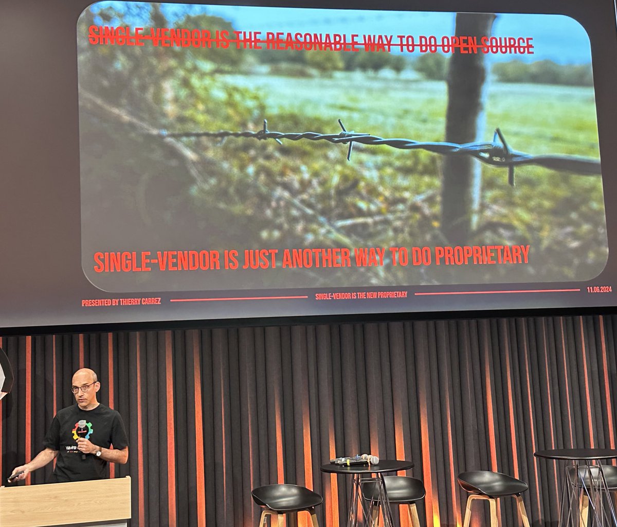 Gaël Blondelle (@gblondelle) on Twitter photo Single-vendor open source is the new Proprietary! Beautiful, inspiring and important presentation at #ow2con by <a href="/tcarrez/">Thierry Carrez @tcarrez@fosstodon.org</a> !
Single vendor open source is a relicensing time bomb!
Bravo! Single-vendor open source is the new Proprietary! Beautiful, inspiring and important presentation at #ow2con by <a href="/tcarrez/">Thierry Carrez @tcarrez@fosstodon.org</a> !
Single vendor open source is a relicensing time bomb!
Bravo!