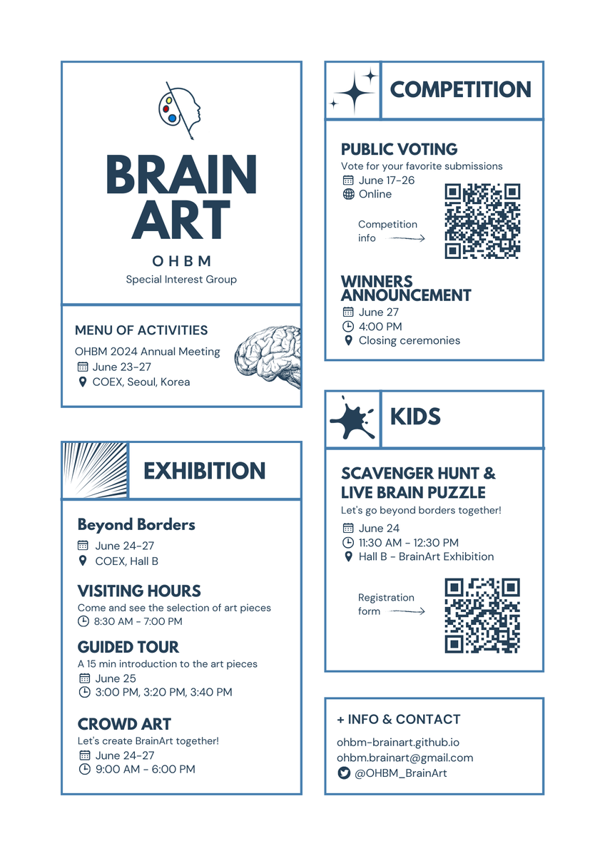 🎨👩‍🍳We've cooked an exciting menu of activities to all of you attending #OHBM2024 . Don't miss our #BrainArt exhibition! 🧠✨