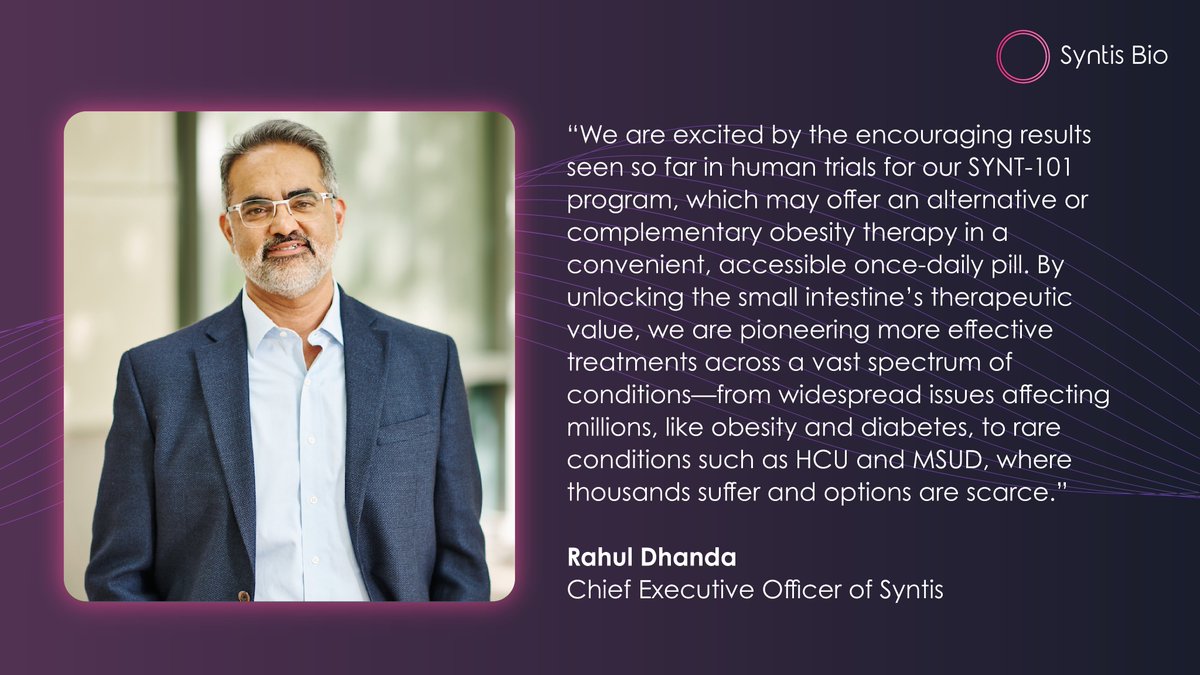 SyntisBio's tweet image. Today, we launch to revolutionize oral therapy for obesity, diabetes and rare diseases by unlocking the full therapeutic potential of the small intestine! Read more below:
syntis.bio/syntis-bio-lau…