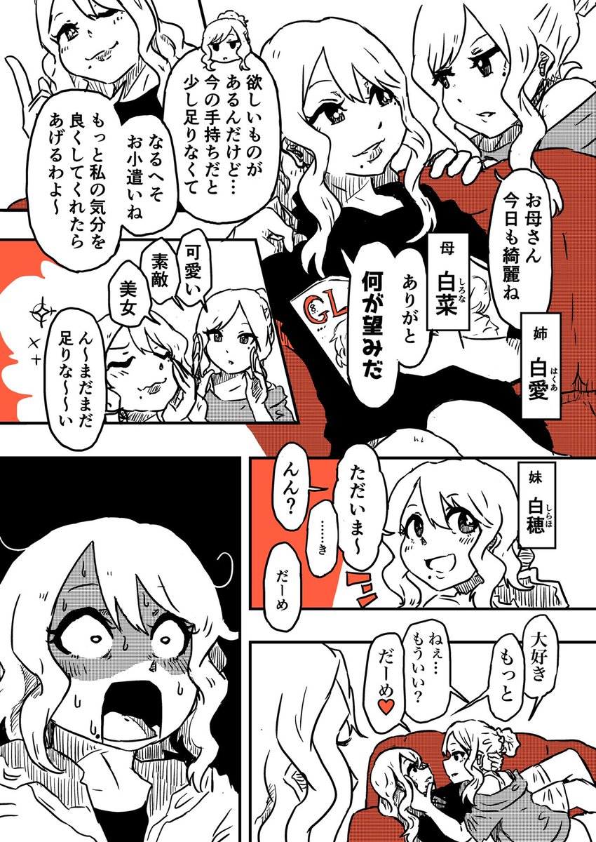 白百合家の親子(2/2)
#創作百合 
