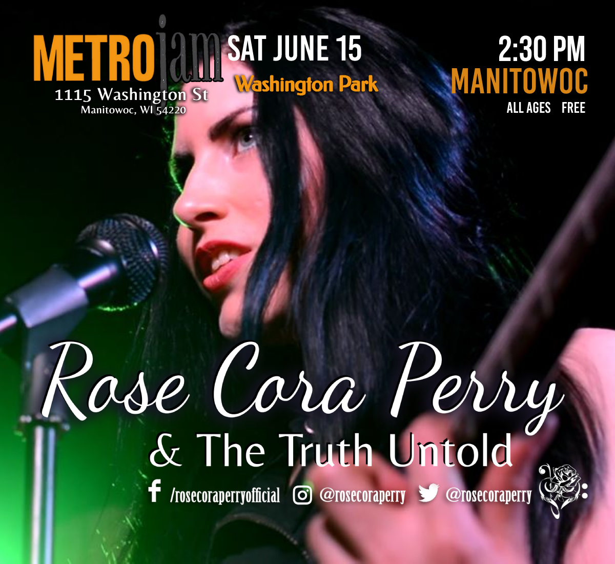 rosecoraperry's tweet photo. THIS Sat June 15 #TheTruthUntold CANNOT wait to ROCK #Metrojam in #manitowocWI with
@drivinncryin @PrettyFlowersLA @TheMommyheads FREE. All AGES. ROCK'N'ROLL
#manitowoc #manitowocmusic #manitowocevents #wisconsinmusic #wisconsinmusicscene #wisconsinlivemusic #wisconsinevents https://t.co/2fGpZ41Wp4