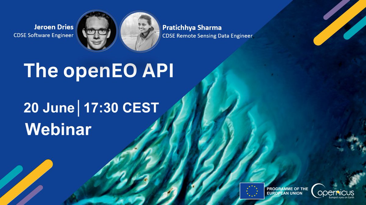 VITO Remote Sensing (@vito_rs_) on Twitter photo 🛑 Stop downloading data for analysis!
Join the #CopernicusEU webinar next week 👇 and learn how to create FAIR-compliant open solutions by using #openEO!
<a href="/Pratichhya5/">Pratichhya Sharma</a> & @jeroen_dries will demonstrate how openEO #API enables easy processing within #CDSE
copernicus.eu/en/events/even… 🛑 Stop downloading data for analysis!
Join the #CopernicusEU webinar next week 👇 and learn how to create FAIR-compliant open solutions by using #openEO!
<a href="/Pratichhya5/">Pratichhya Sharma</a> & @jeroen_dries will demonstrate how openEO #API enables easy processing within #CDSE
copernicus.eu/en/events/even…