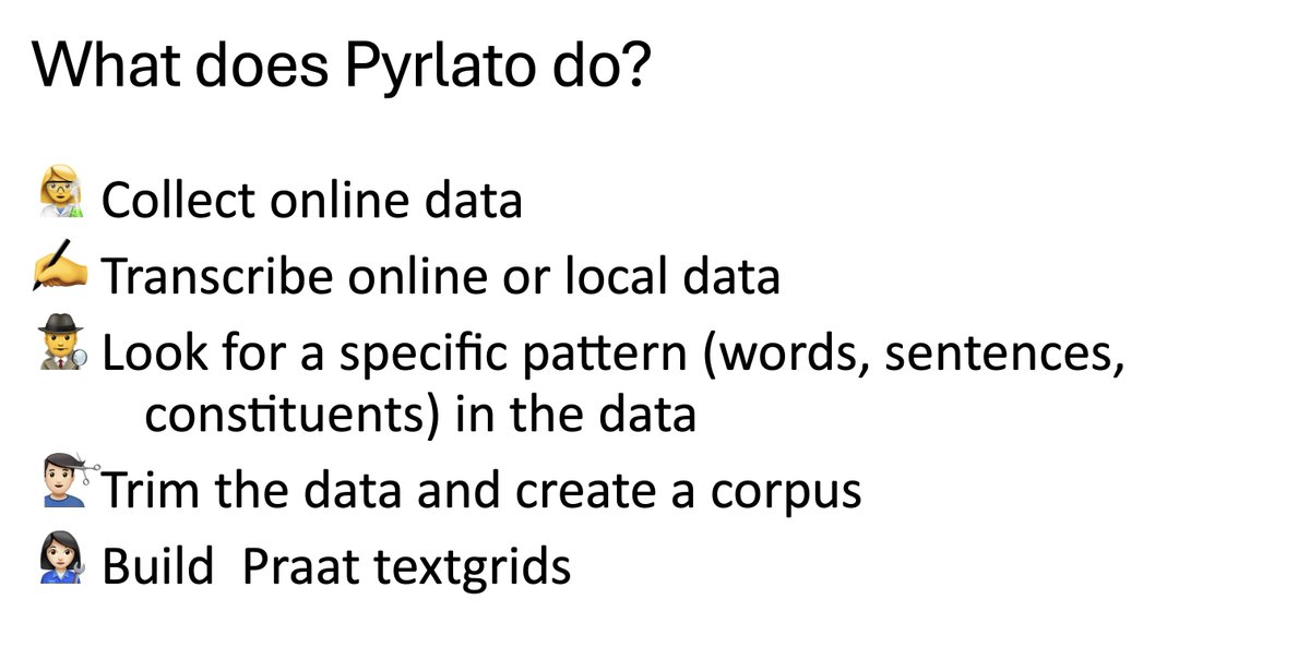 This Thursday (13th) G4 member <a href="/Giusepp69646783/">Giuseppe Magistro</a> will present his and Claudia Croco's newly developed tool Pyrlato here @UGent!

Pyrlato is designed for creating corpora of real-world spoken data from the web or your own files within a few hours, and will be available very soon!