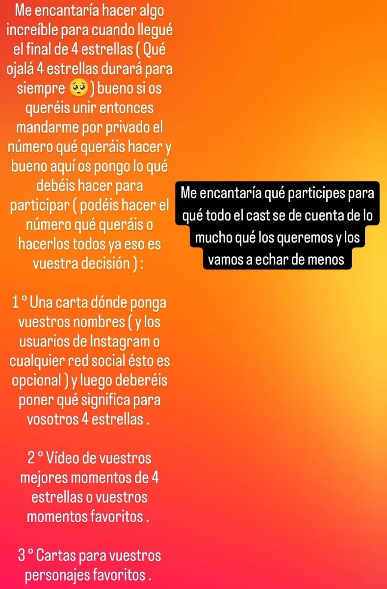AlbamariaR57805's tweet photo. Lo dejó por aquí por si alguien quiere participar ☺️☺️ . #salvar4estrellas #4estrellas #luznhoa ❤️❤️ . https://t.co/gKtai5cPAA