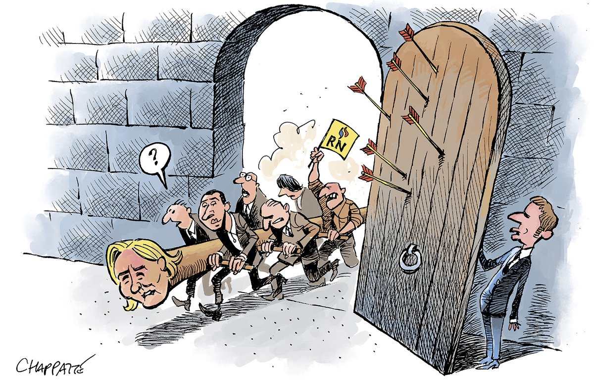 chappatte's tweet photo. Le Rassemblement national en marche - © Chappatte dans Le Monde 👉  https://t.co/4YHYQtR1li https://t.co/E1DaWUJzdl