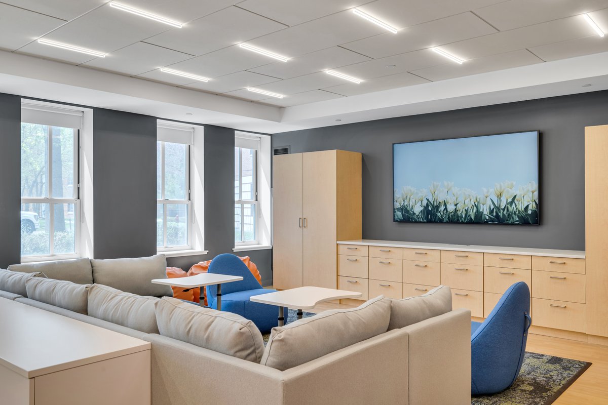 Project Completion: The newly renovated health space <a href="/bentleyu/">Bentley University</a> includes offices, an activities lounge, &amp; a spacious well-being lounge. The Walker team quickly refreshed the space &amp; had it operational with seamless planning that eliminated any disruption to the students and staff.