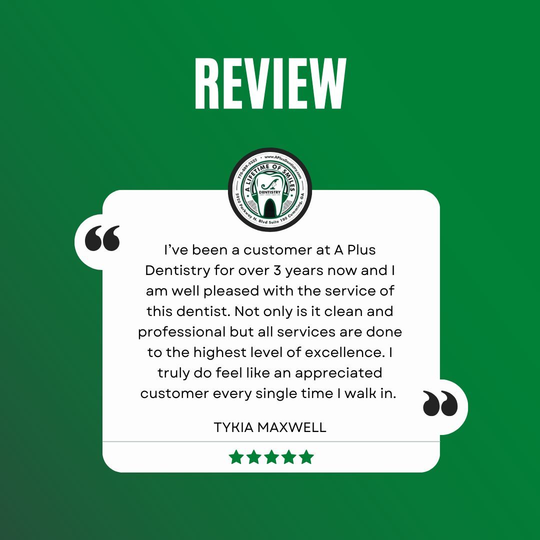 A_PlusDentistry's tweet photo. We are so thankful for our patients!

Call us ☎️ 770-889-5335
Visit us at 👉🏼 https://t.co/fHqvkDrs6K
#APlusDentistry #Review #DrFarhang https://t.co/hLd3sqPLZ4