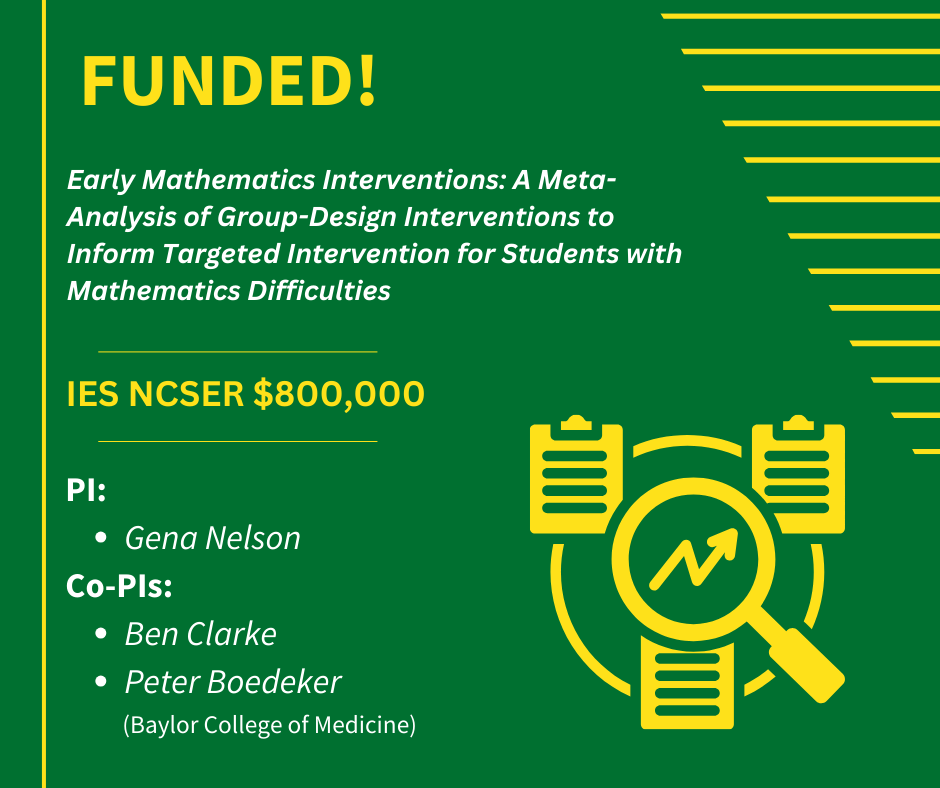 UOCTLResearch's tweet photo. Congratulations to @GenaNelsonPhD and her Co-PIs for this newly funded project through the National Center for Special Education Research! https://t.co/xA22rpMU3r