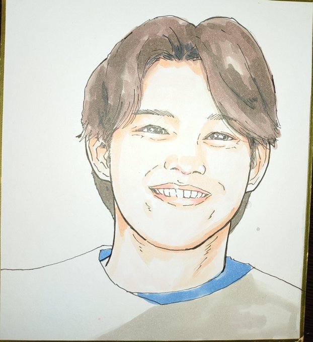 日ハムの田宮選手が好きすぎて色紙を描いてしまった
似顔絵は難しいですな 