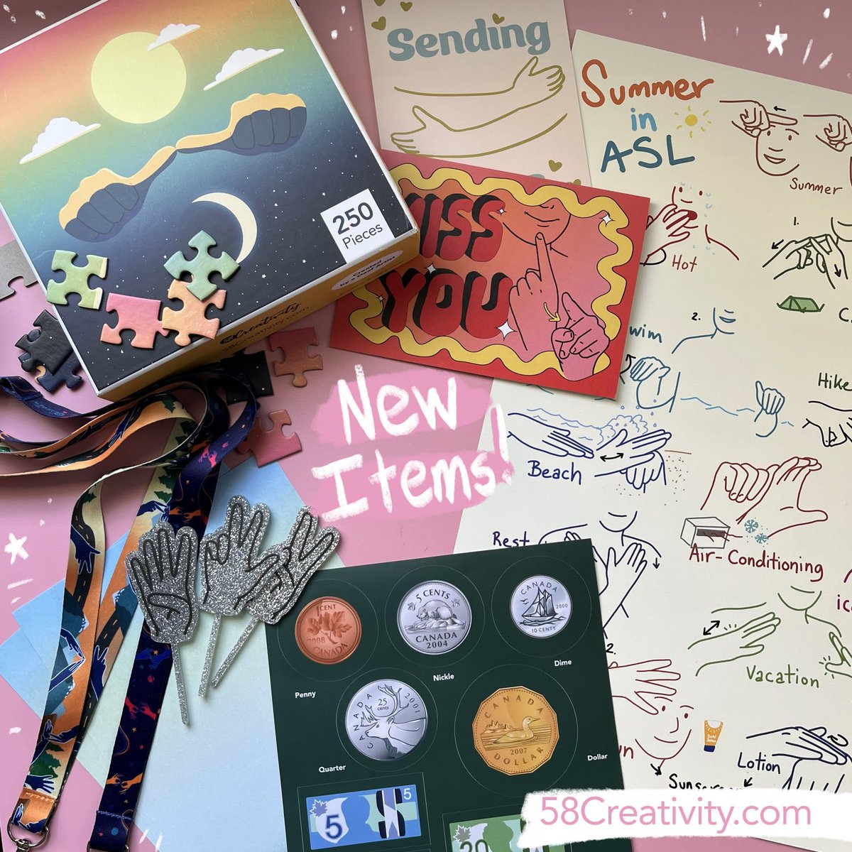 Great news! 📷 New items have arrived and are now available for purchase: We’re also thrilled to announce our reopening.Thank you for your patience during our temporary closure. We especially love our new “Keep Going” puzzle artwork!  Store link: 58Creativity.com