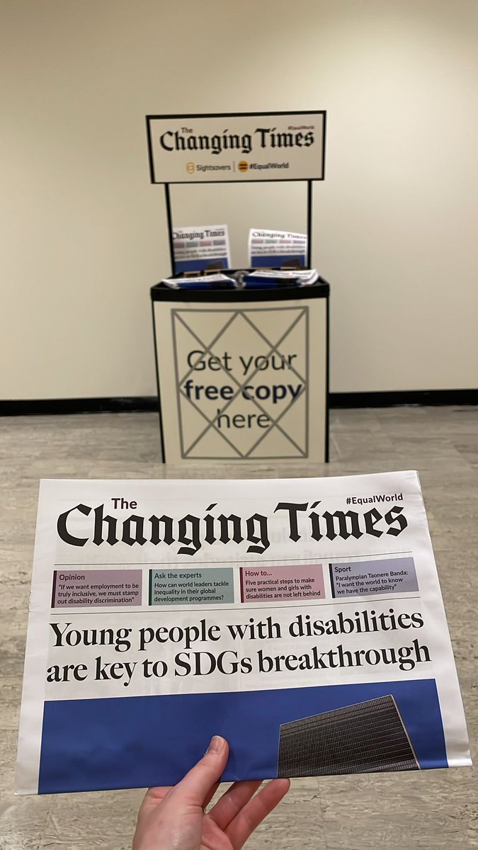 🗞️extra extra, read all about it! 
Are you at #COSP17? Head to outside conference room 11 to pick up your free copy of The Changing Times to hear from young people with disabilities and why they must be heard at the Summit of the Future!